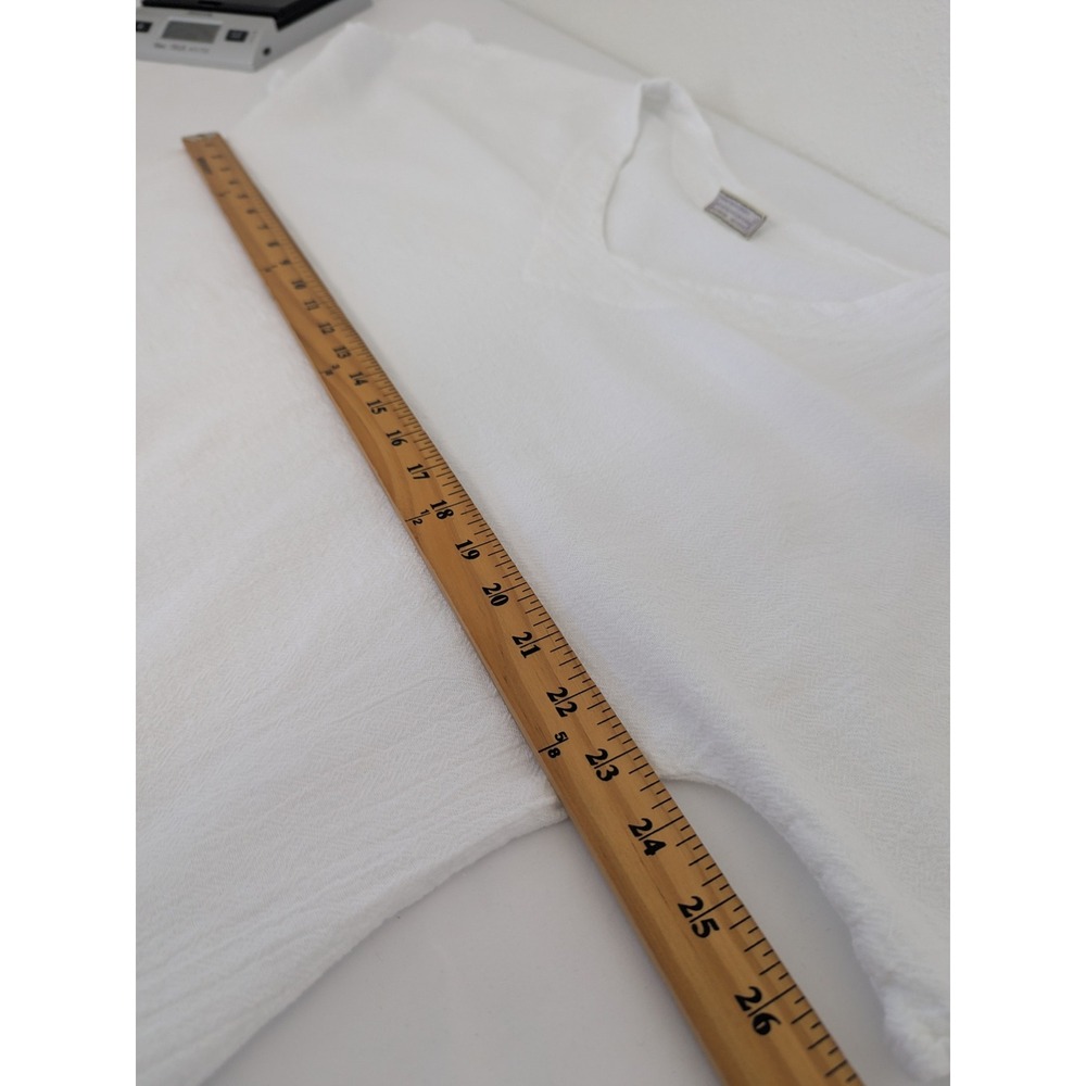 Cottonways White Gauze Cotton V-Neck Tunic Top Handkerchief Hem Size 4X Womens - Picture 6 of 8